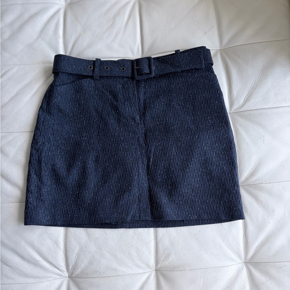 Theory Navy Mini Skirt with Belt